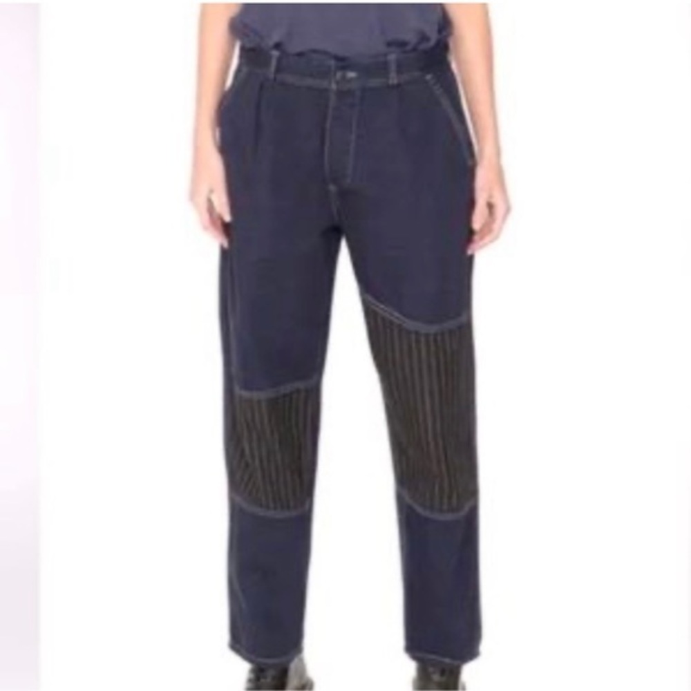 FREE PEOPLE x SANDRINE ROSE FRENCH WOKER PINSTRIPE PATCH PANT NWT SZ 26